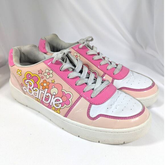 Mattel Barbie Women's Sneakers Retro Floral Pink and White‎ Size 10 - Picture 3 of 10